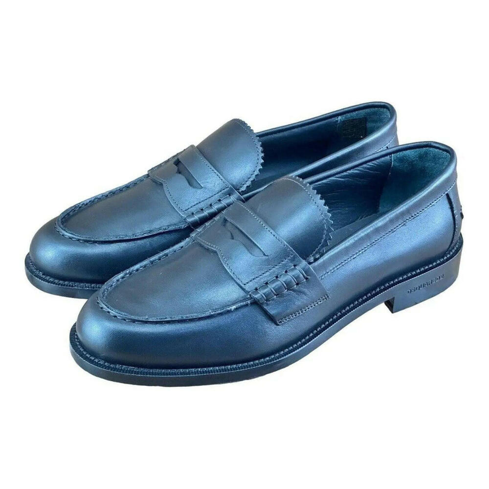 DSQUARED2 BEAU Men Penny Loafers Black Leather